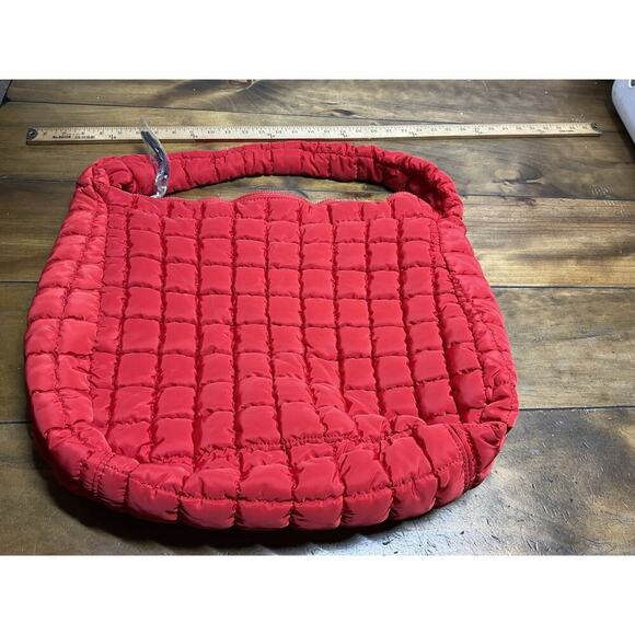 Free People Movement Quilted Carryall Bag Purse in Chef’s Kiss Red NWT - Picture 12 of 13